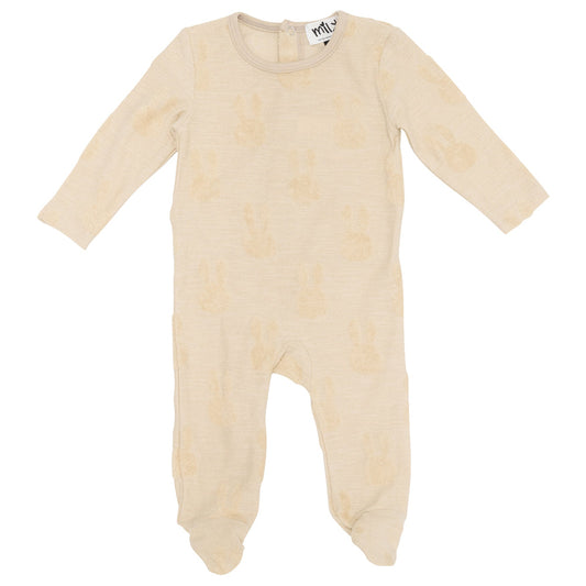 Embossed Bunny Onesie Oatmeal