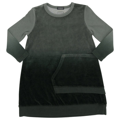 Dip Dye Velour Dress Black