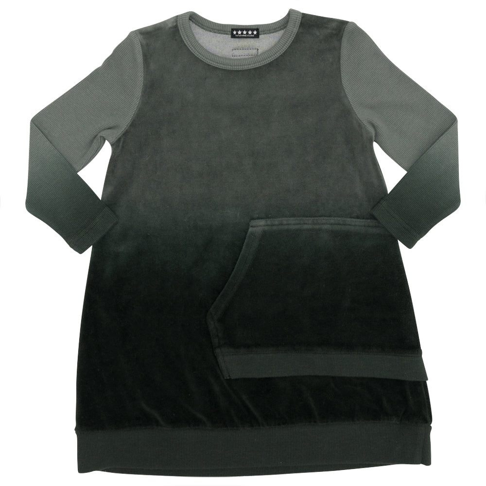Dip Dye Velour Dress Black