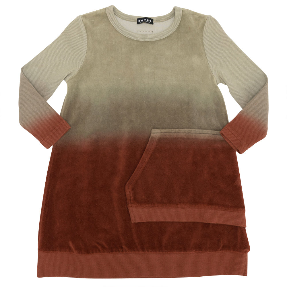 Dip Dye Velour Dress Spice