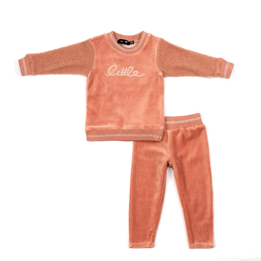 Velour And Sherpa 2pc Set