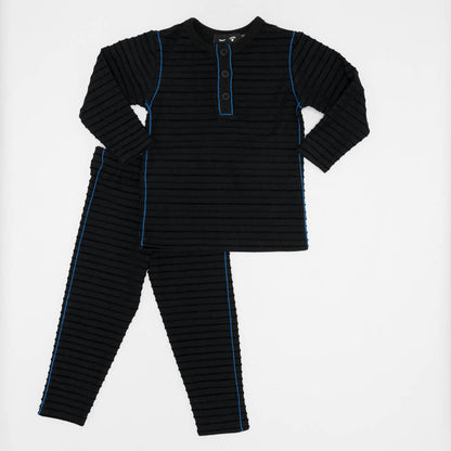Contrast Stitch 2pc Black Victoria Blue