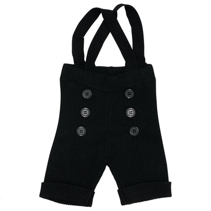 Rib Knit Shorts Black