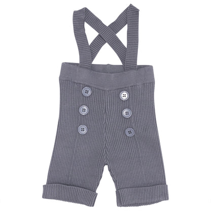 Rib Knit Shorts Dark Grey Blue