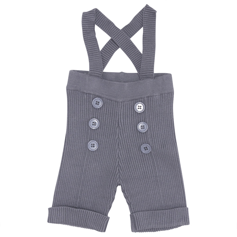 Rib Knit Shorts Dark Grey Blue