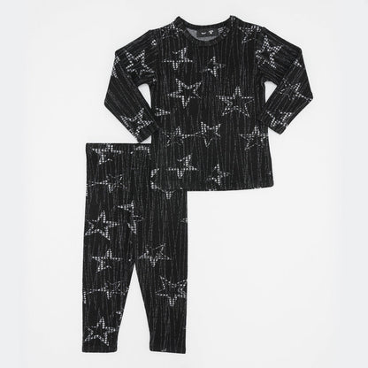 Star Print 2pc Set Black White