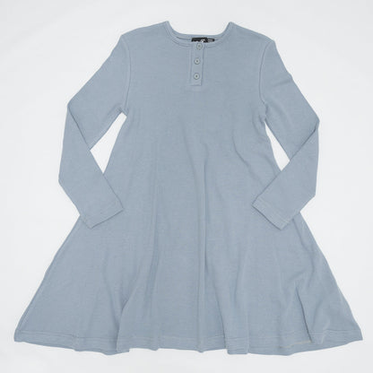 Basic Rib Dress Blue Grey
