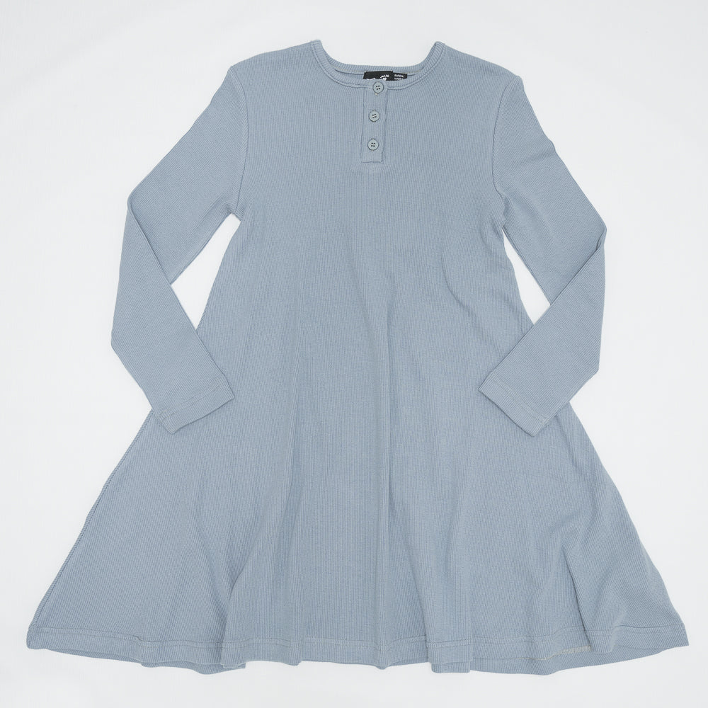 Basic Rib Dress Blue Grey