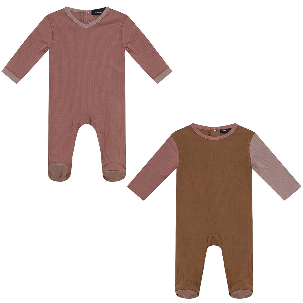 Mix and Match Onesie Dark Mauve Camel