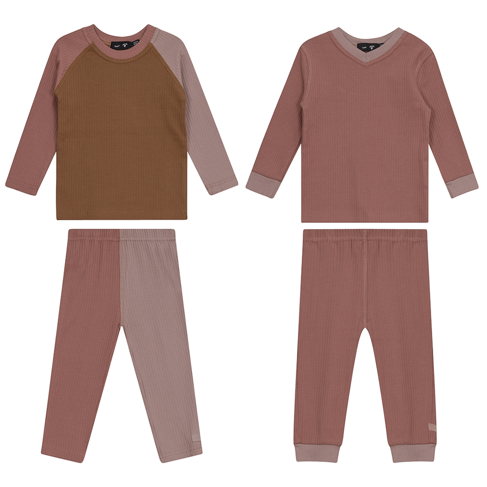 Mix and Match 2PC Set Dark Mauve Camel