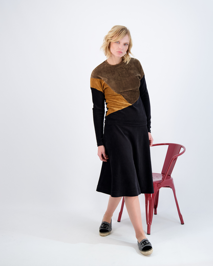 Ribbed Velour Tiered Short Skirt