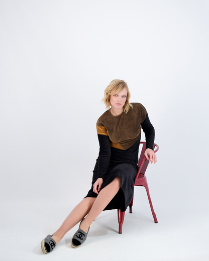 Ribbed Velour Tiered Short Skirt