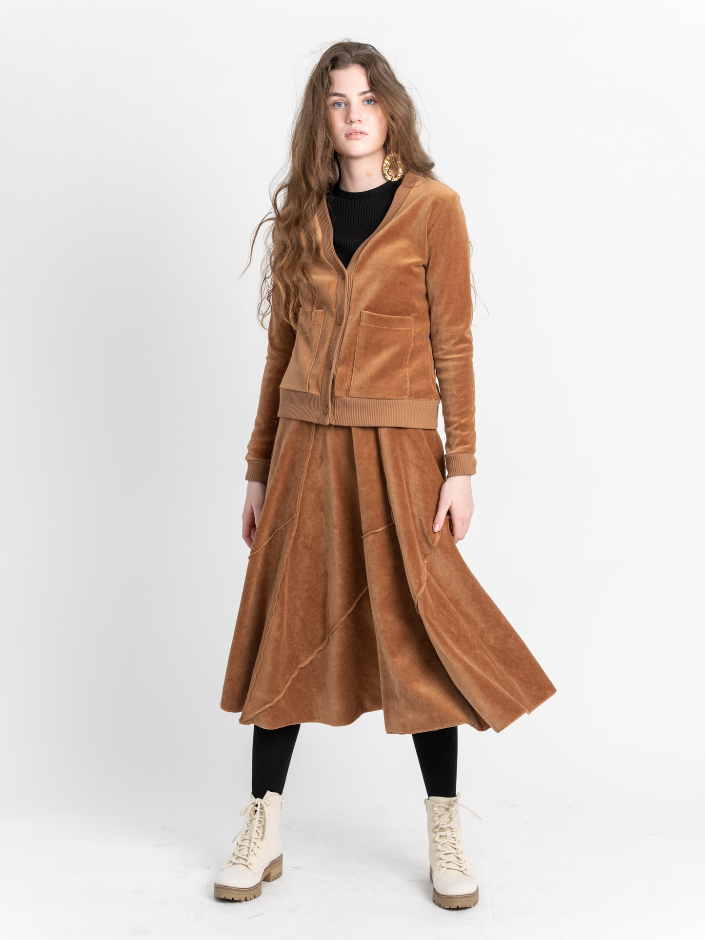 Cotton Velour Cardigan