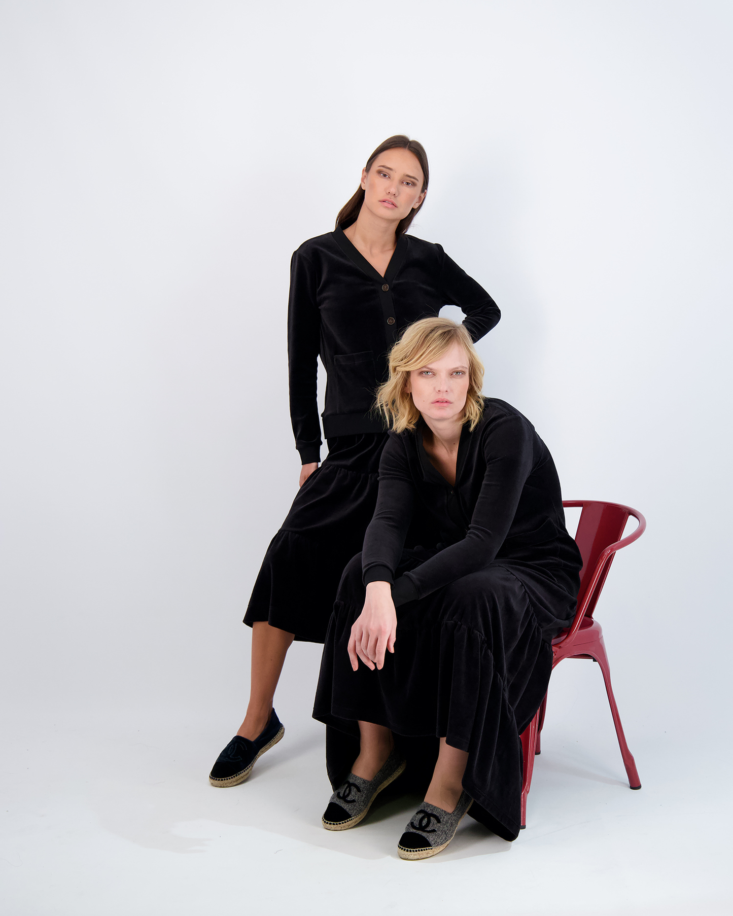 Cotton Velour Midi Length Cardigan