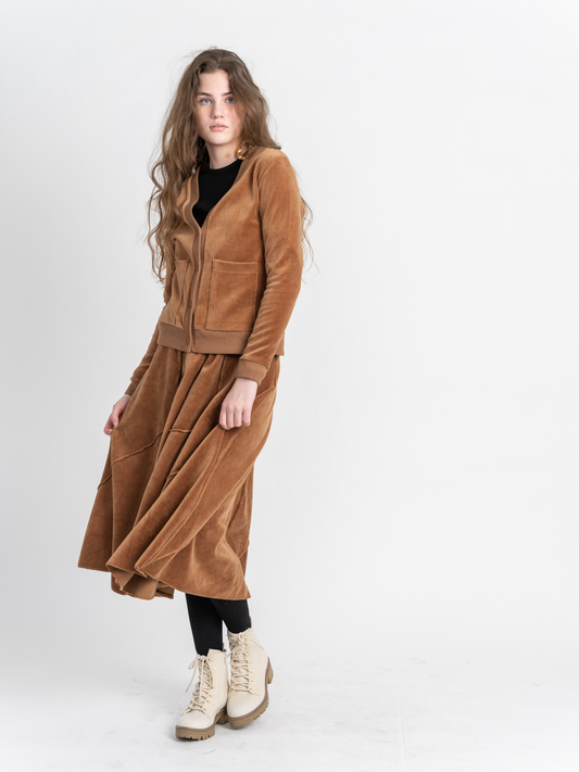 Cotton Velour Cardigan