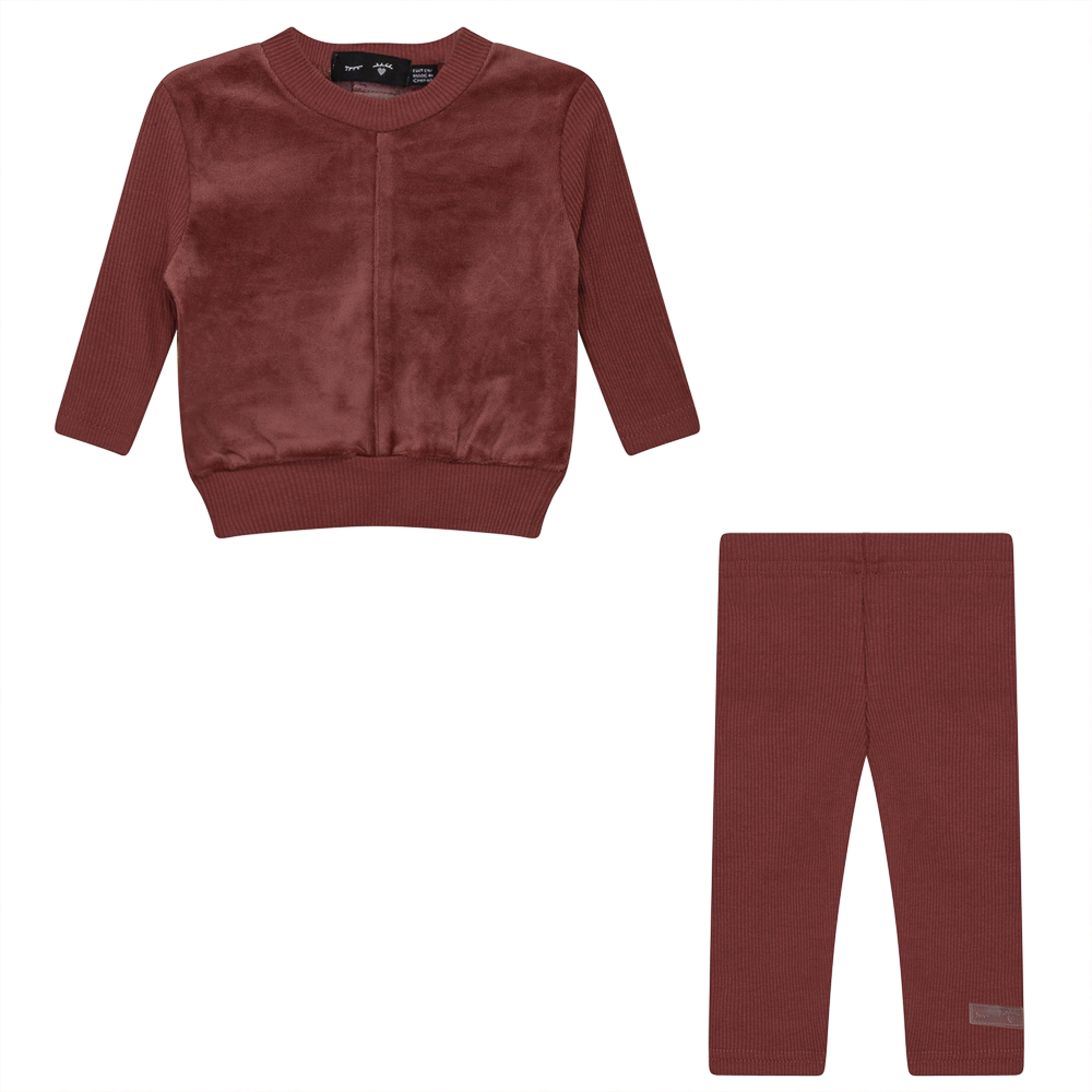 Velour And Rib Combo 2 PC Set Apple Butter