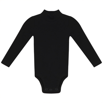Rib Basic Henley Onesie Black