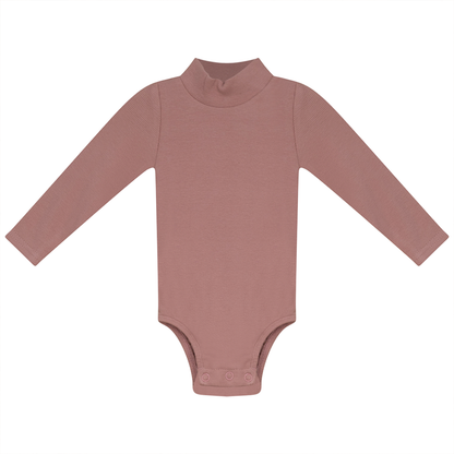 Rib Basic Henley Onesie Blush