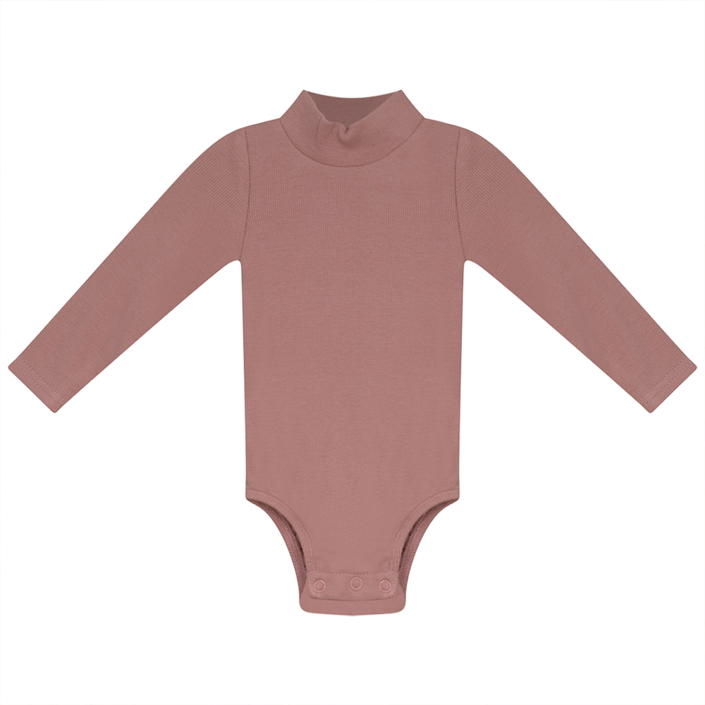 Rib Basic Henley Onesie Blush