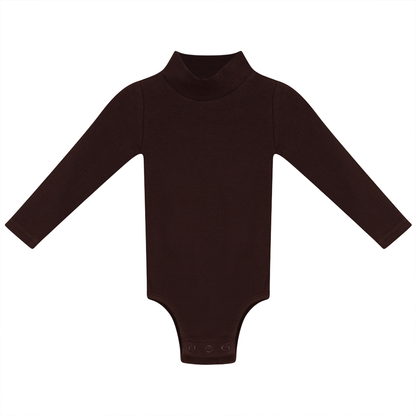 Rib Basic Henley Onesie Chocolate