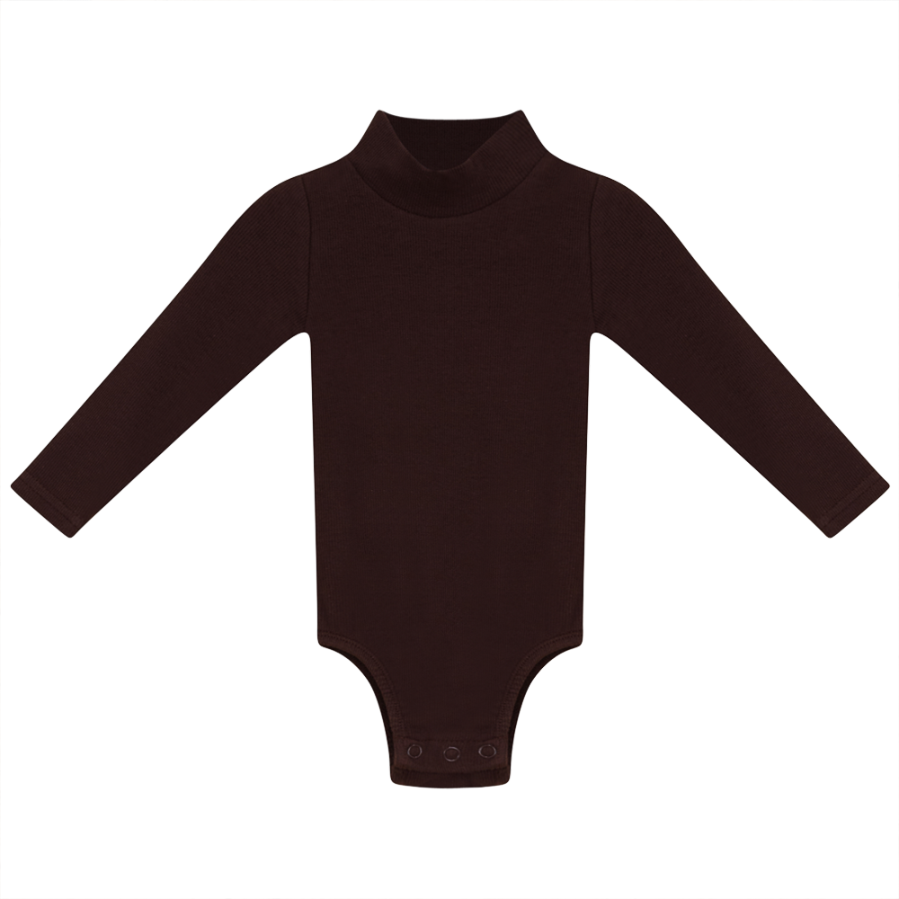 Rib Basic Henley Onesie Chocolate