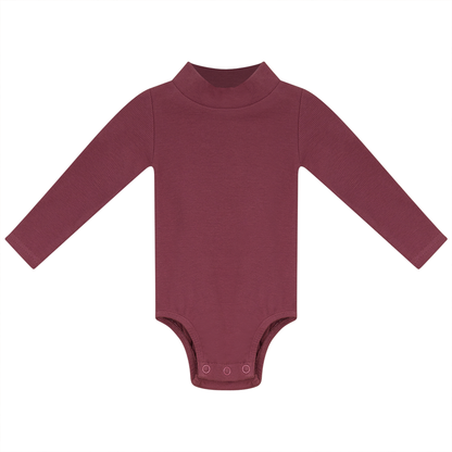 Rib Basic Henley Onesie Mauvewood