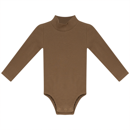 Rib Basic Henley Onesie Tannin