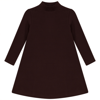 Rib Basic Henley Dress Chocolate