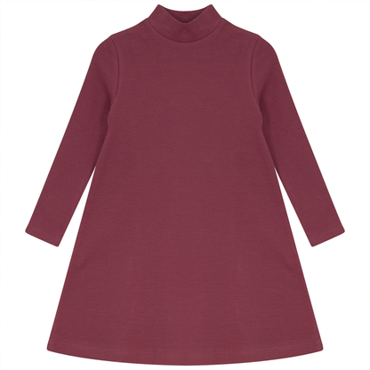 Rib Basic Henley Dress Mauvewood