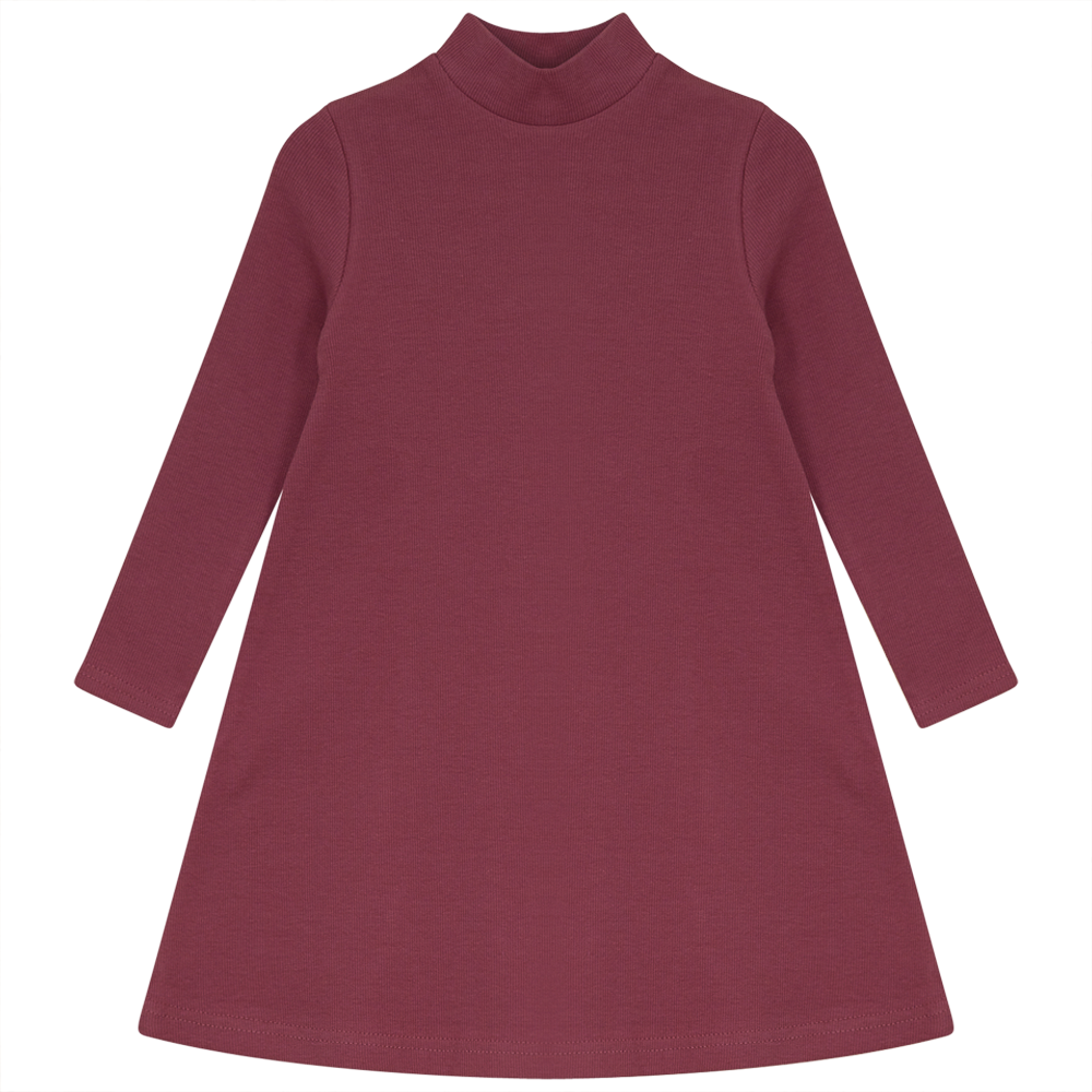 Rib Basic Henley Dress Mauvewood