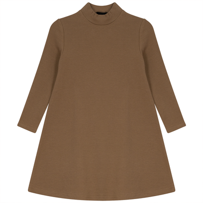 Rib Basic Henley Dress Tannin