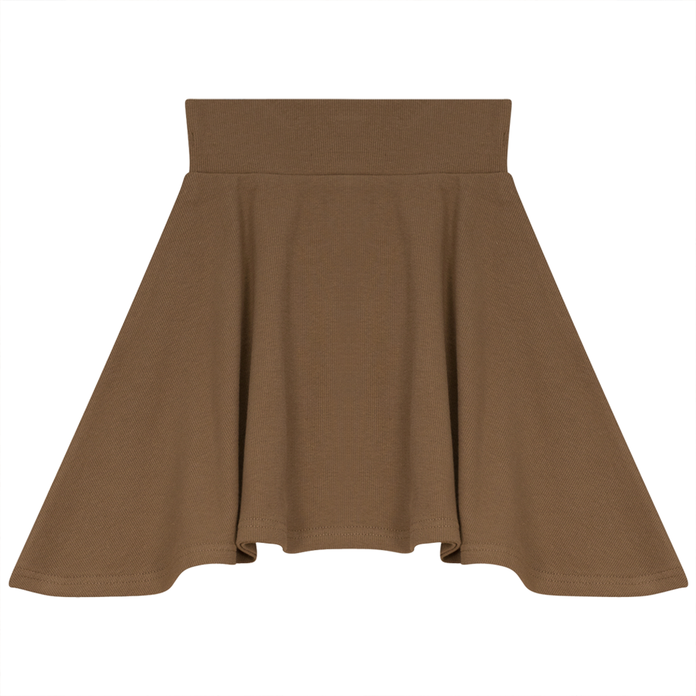 Rib Basic Henley Skirt Tannin