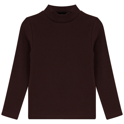 Rib Basic Henley Top Chocolate