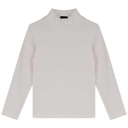 Rib Basic Henley Top Off White