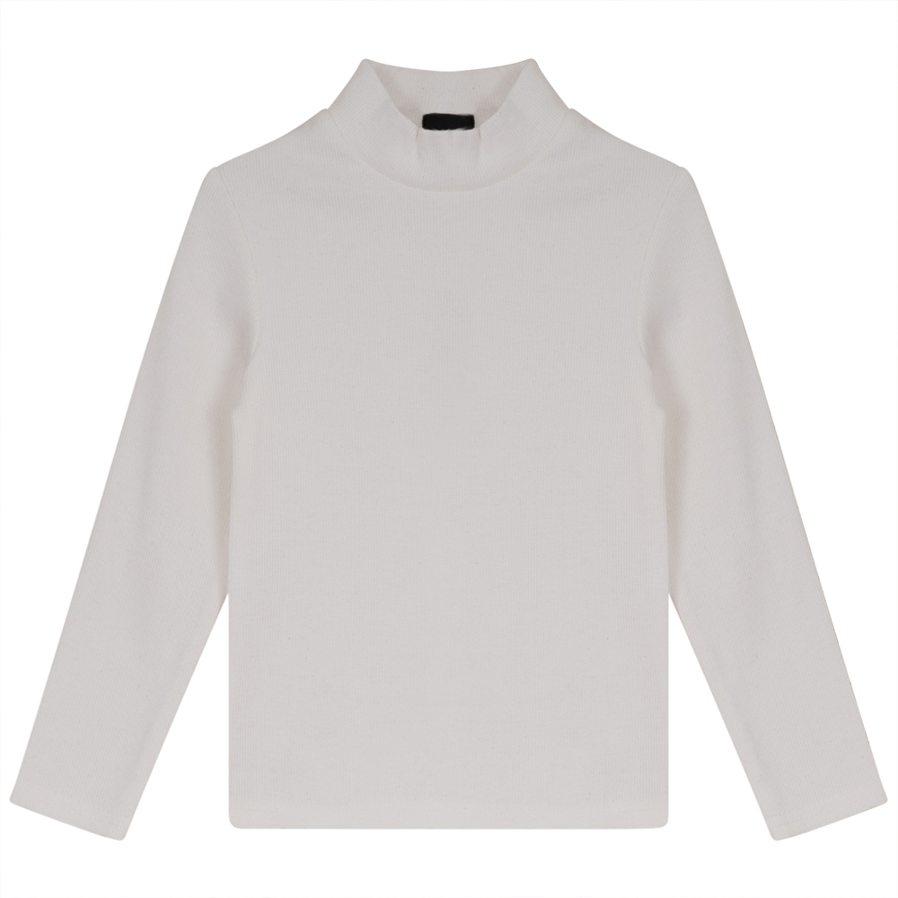 Rib Basic Henley Top Off White