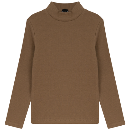 Rib Basic Henley Top Tannin