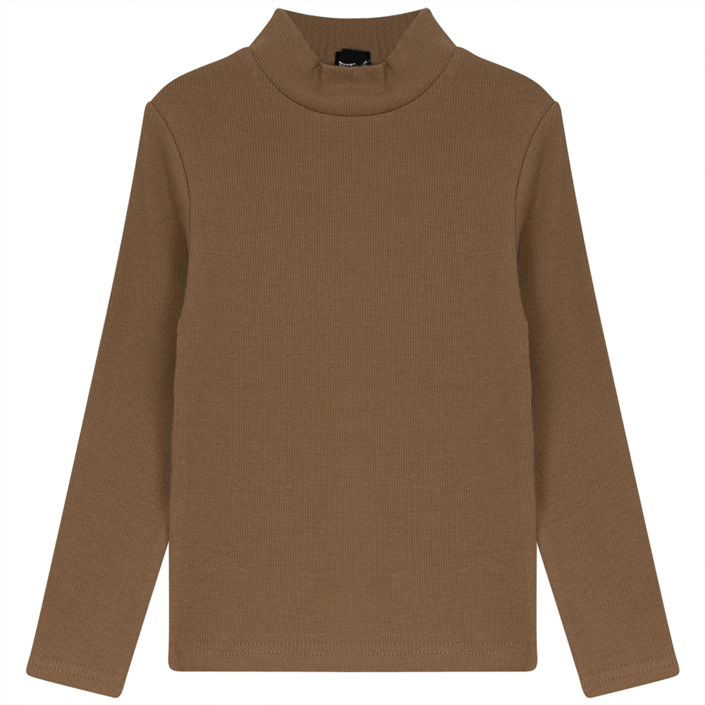 Rib Basic Henley Top Tannin