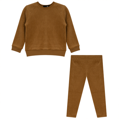 Wide Rib Velour 2 PC Set Camel