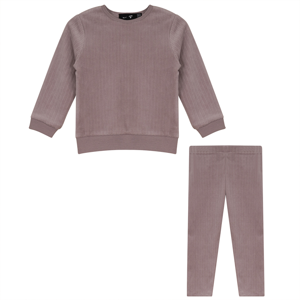 Wide Rib Velour 2 PC Set Pink