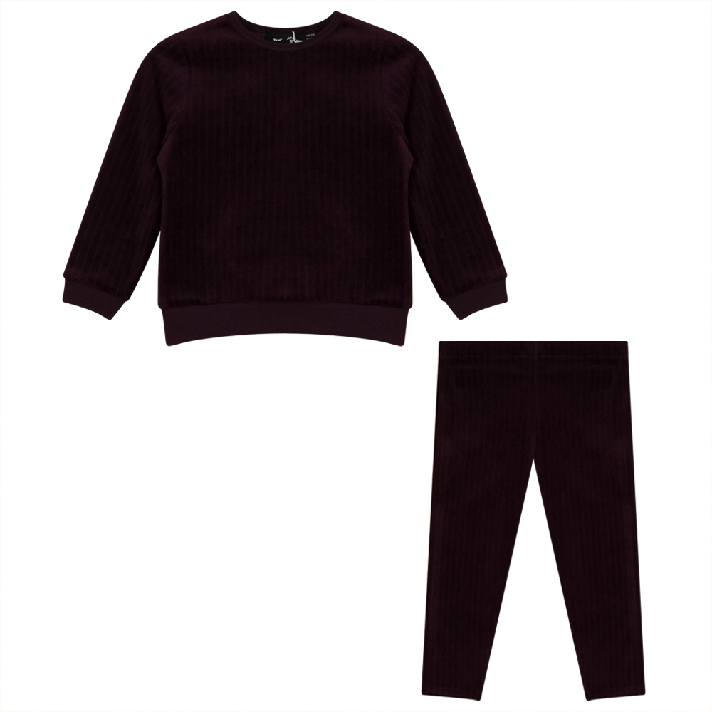 Wide Rib Velour 2 PC Set Violet