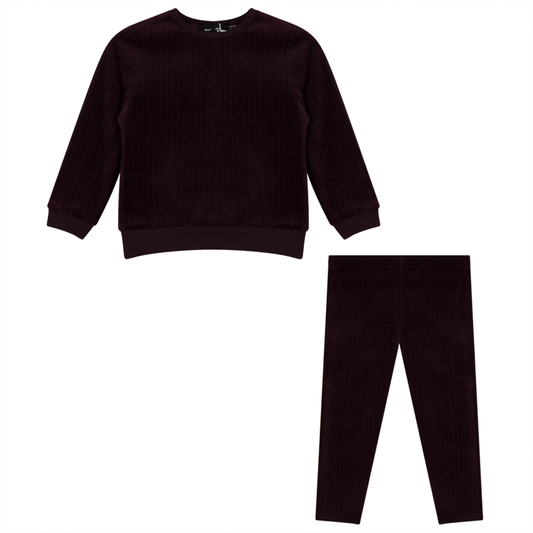 Wide Rib Velour 2 PC Set Violet