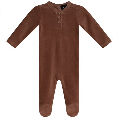 Mini Velour Rib Onesie Dusty Pink