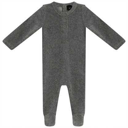 Mini Velour Rib Onesie Medium Grey Mix
