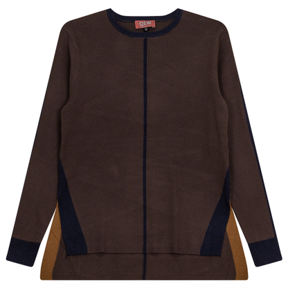 Sweater With Contrast Color Coffee