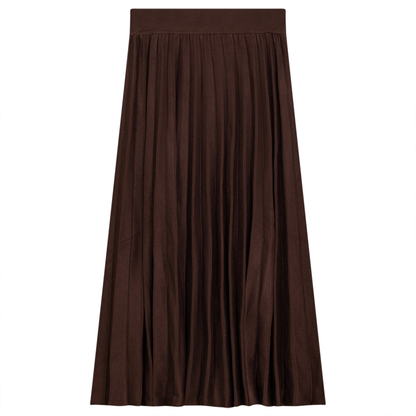 Pleated Knit Long Skirt Coffee