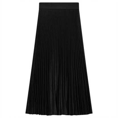 Wooly Accordian Pleated Skirt Black