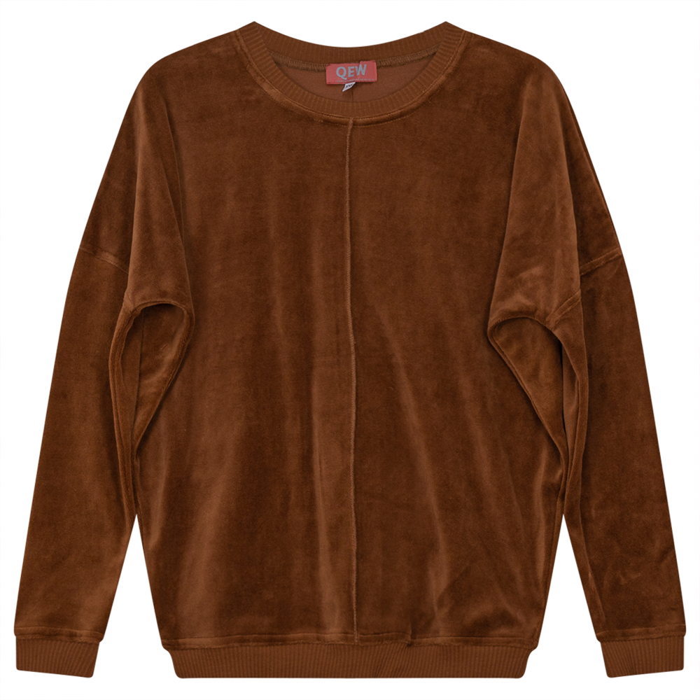 Velour Balloon Sweatshirt Cognac