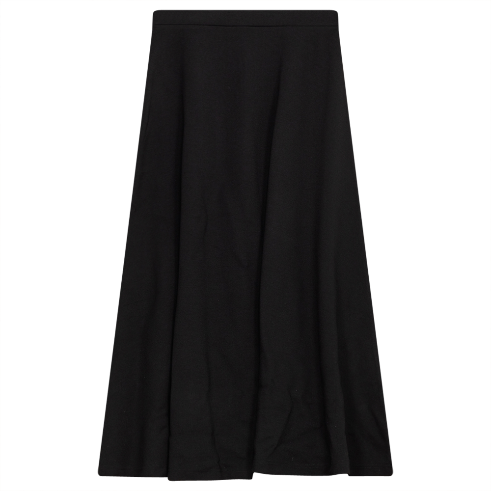 Pull On A-Line Midi Skirt Black