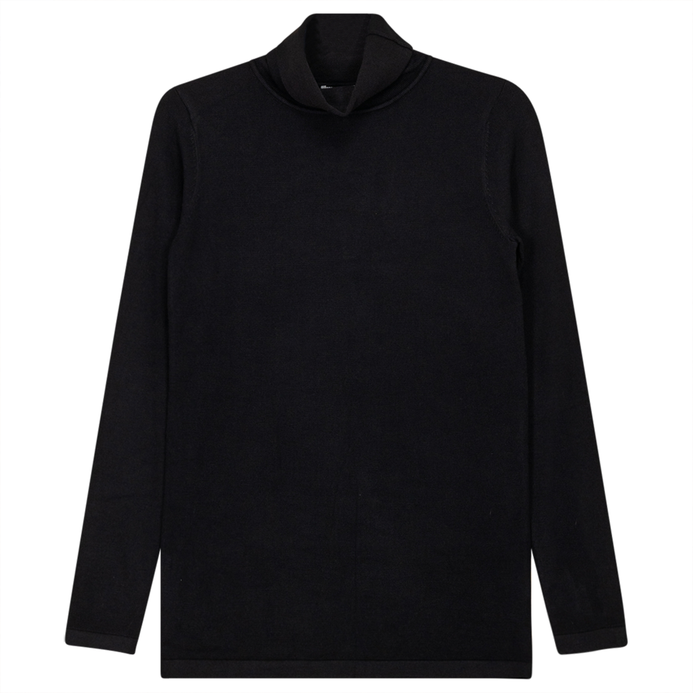Thin Knit Turtle Neck Top Black