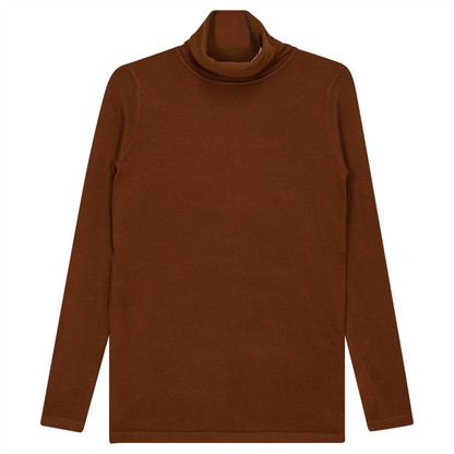 Thin Knit Turtle Neck Top Cocoa